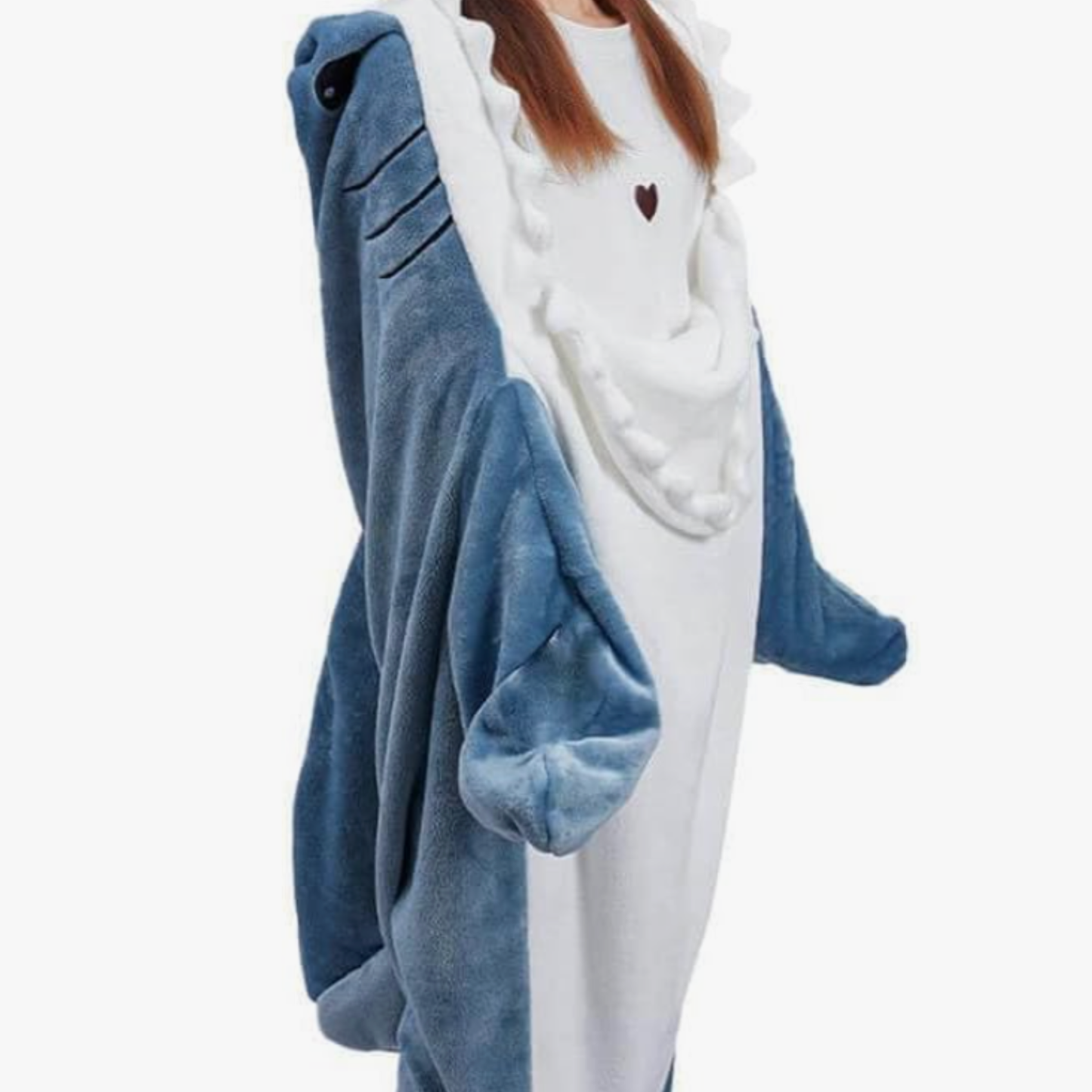 Shark Blanket Hoodie Onesie for Adult & Kid, Wearable Shark Sleeping Bag, Soft Cozy Onesie Costume